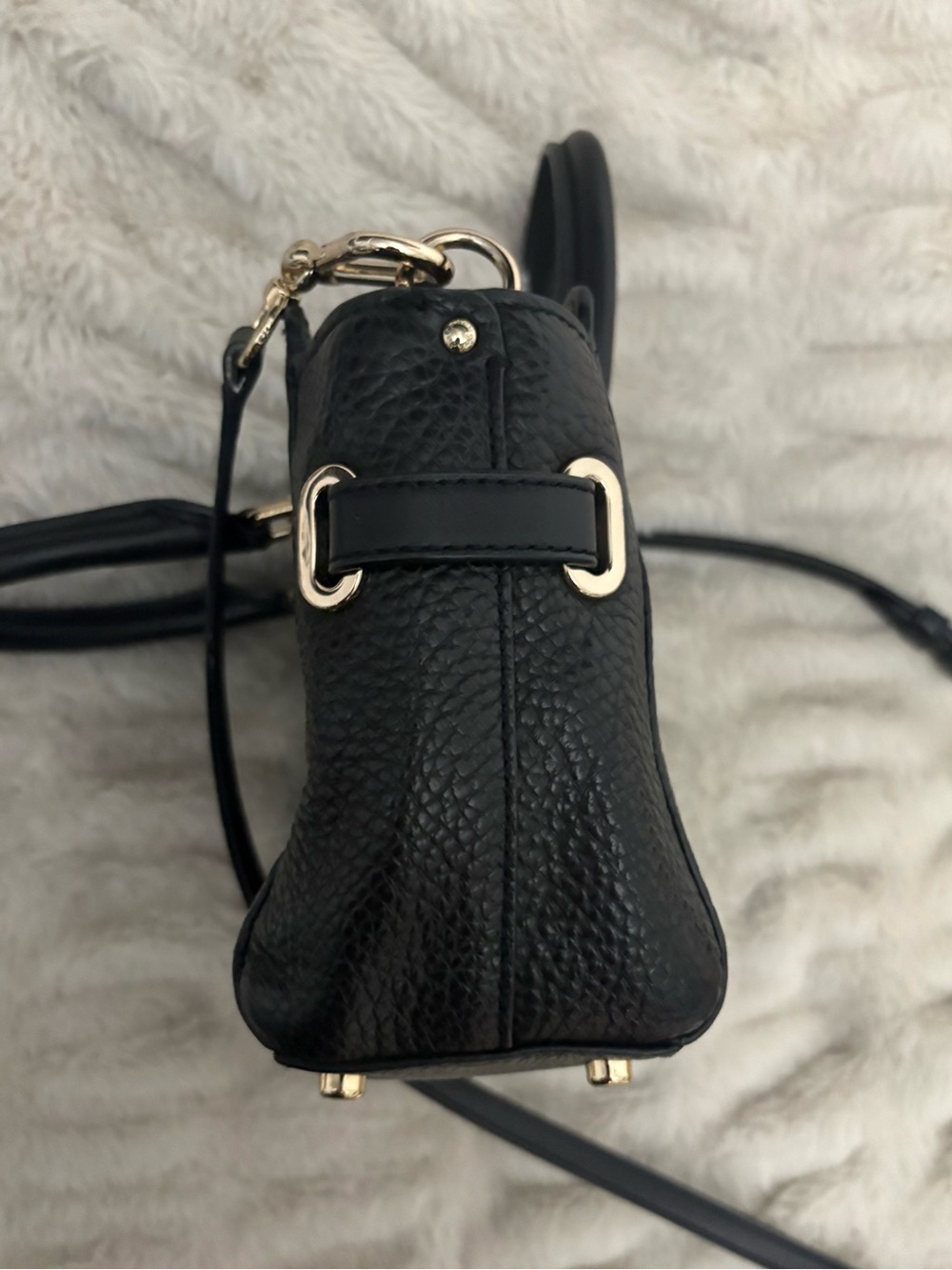 Coach Blake mini carryall. Black Pebbled Leather Satchel with Crossbody Strap - Picture 6 of 12